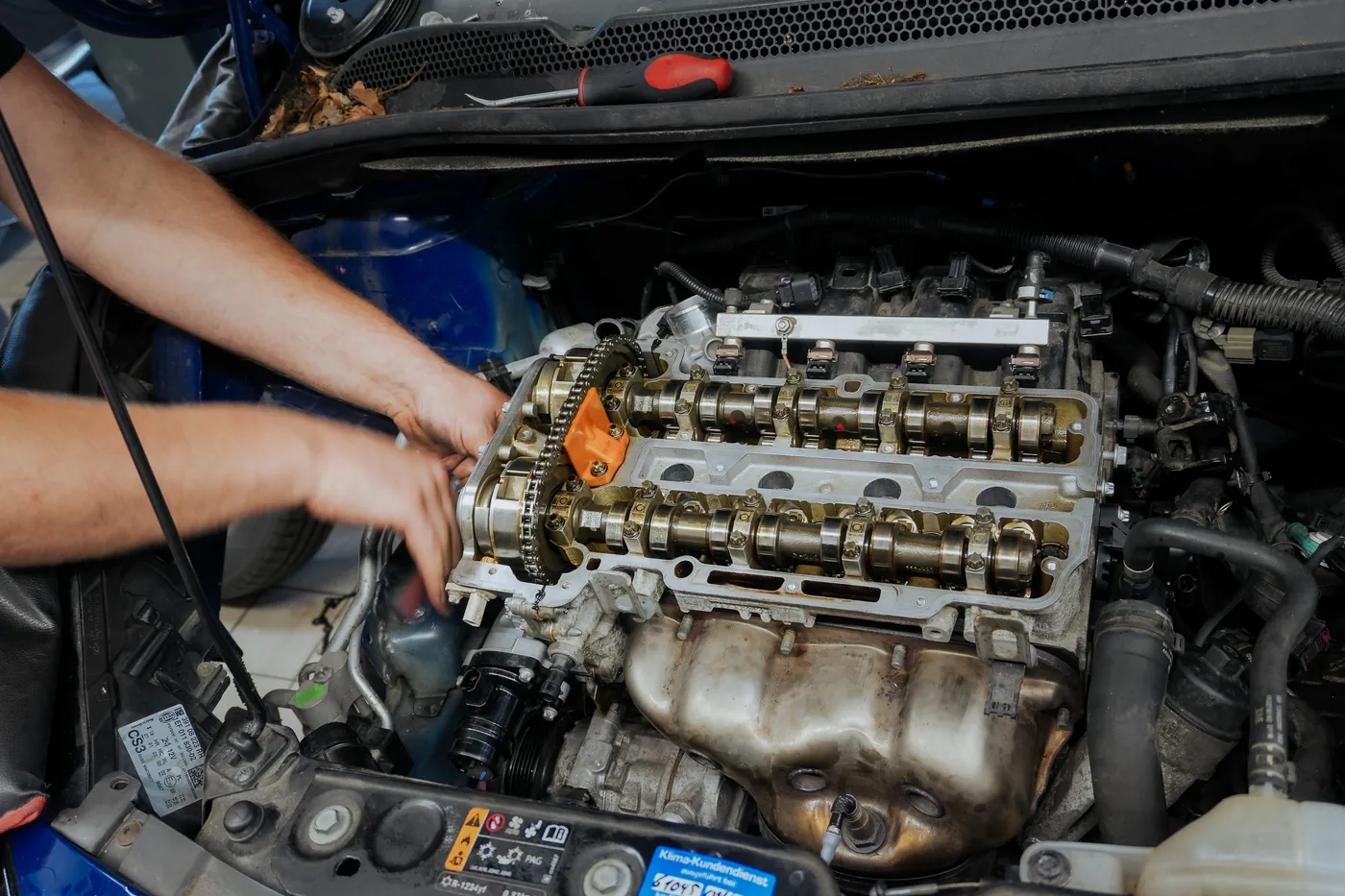 Motorarbeit in der Werkstatt